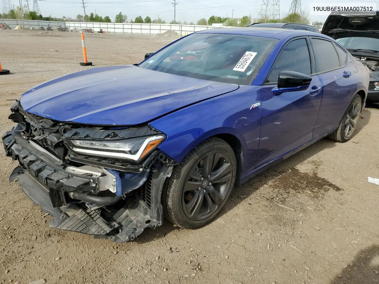 2021 Acura Tlx Tech A VIN: 19UUB6F51MA007512 Lot: 55694675