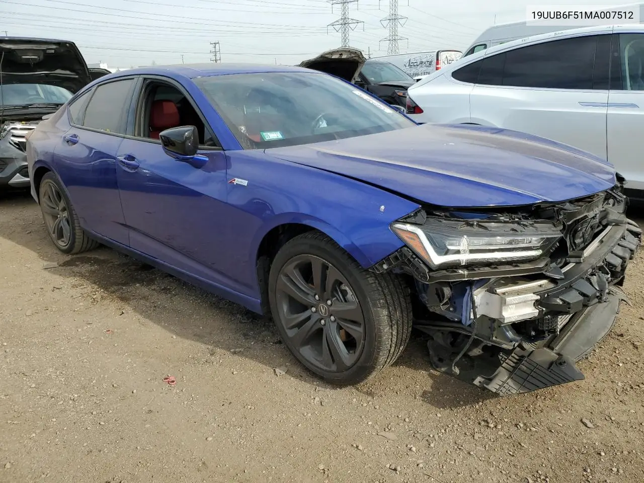 2021 Acura Tlx Tech A VIN: 19UUB6F51MA007512 Lot: 55694675