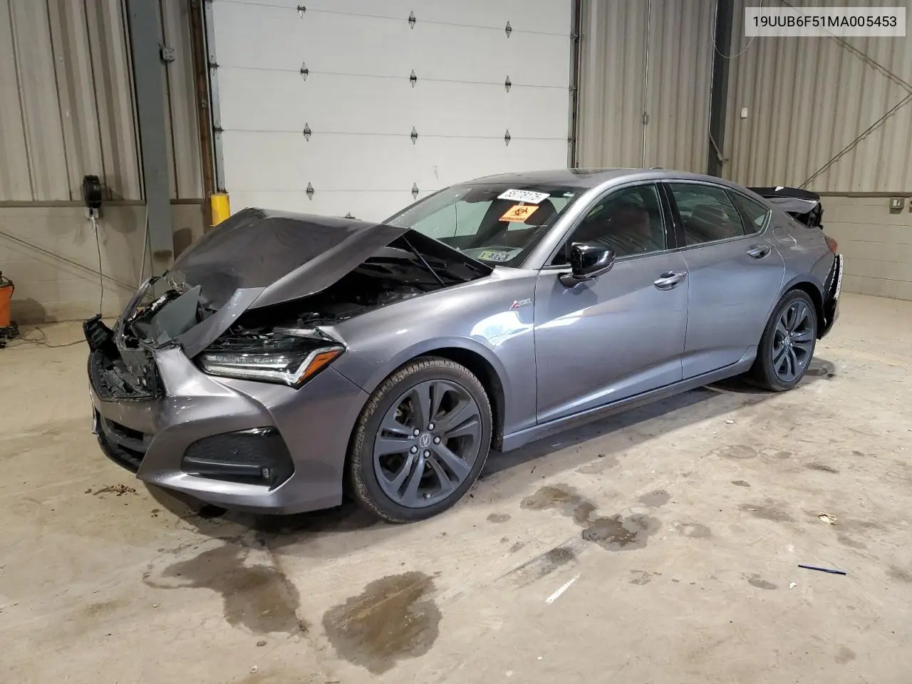 2021 Acura Tlx Tech A VIN: 19UUB6F51MA005453 Lot: 55778175