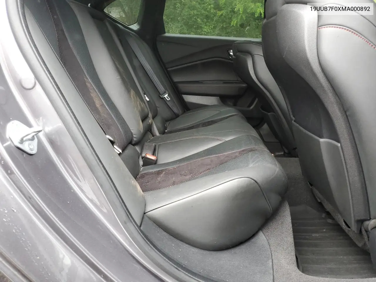 2021 Acura Tlx Type S VIN: 19UUB7F0XMA000892 Lot: 56051945