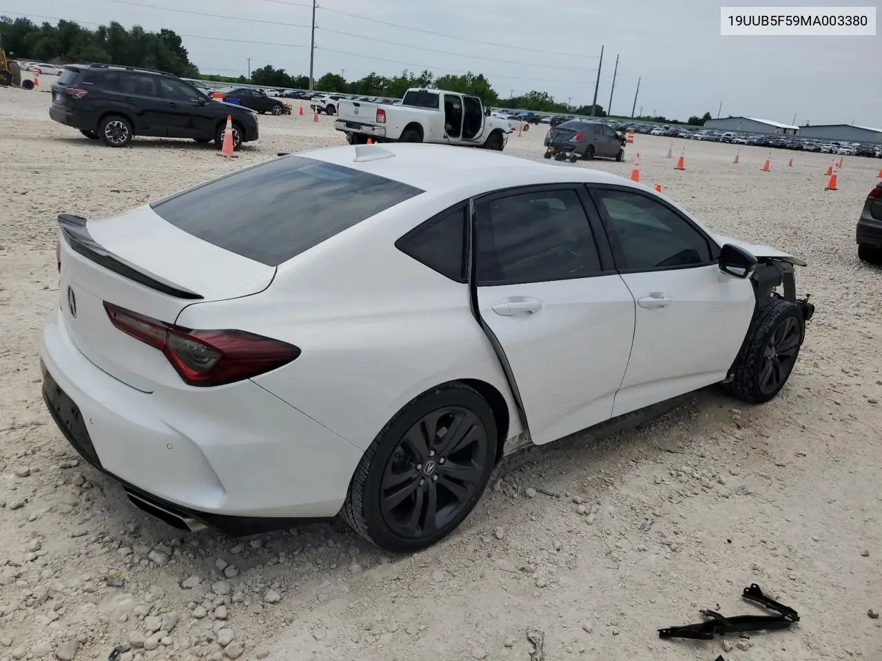 2021 Acura Tlx Tech A VIN: 19UUB5F59MA003380 Lot: 56231465