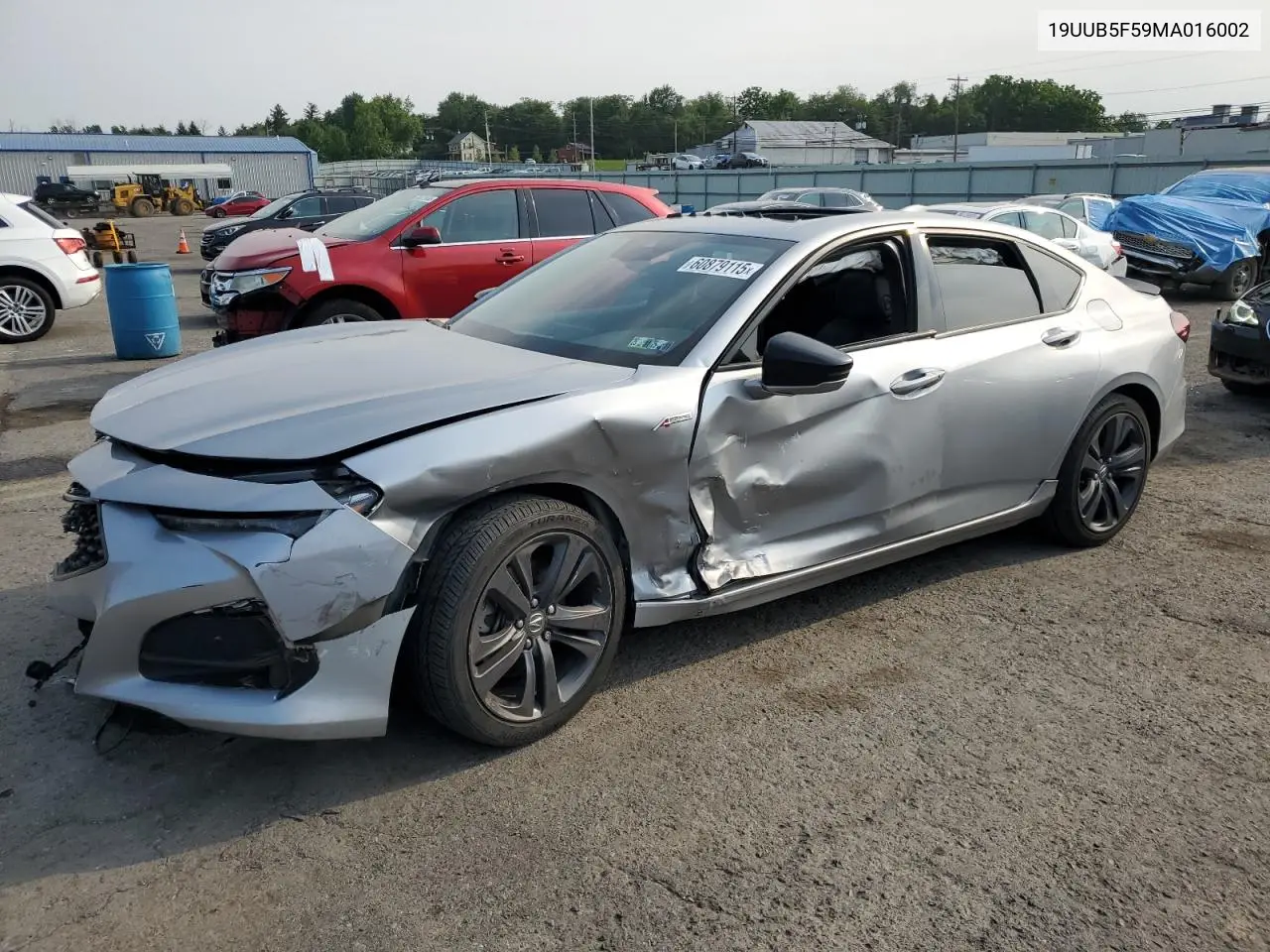 2021 Acura Tlx Tech A VIN: 19UUB5F59MA016002 Lot: 60879115