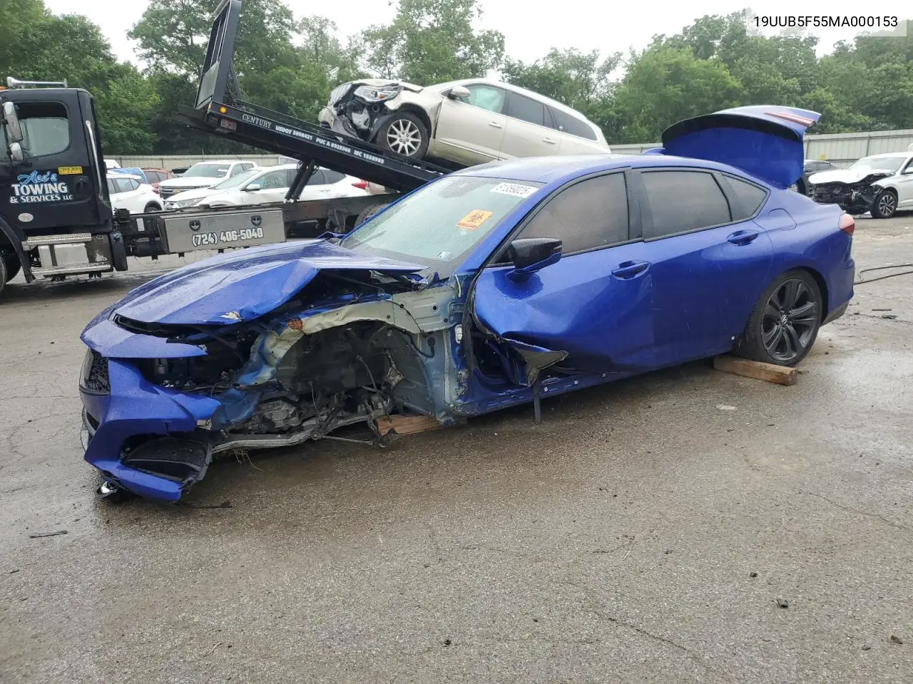 2021 Acura Tlx Tech A VIN: 19UUB5F55MA000153 Lot: 61359025