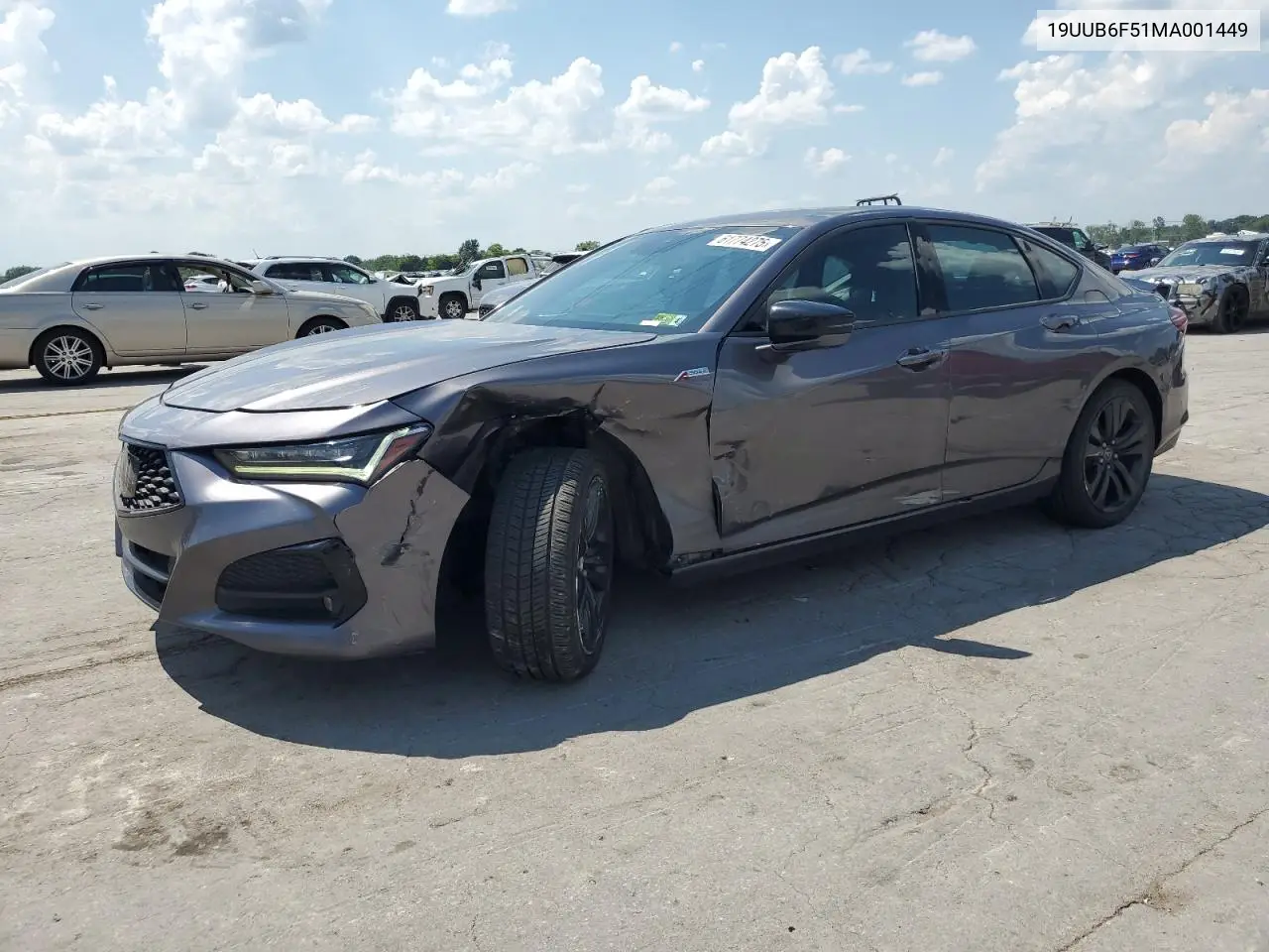 2021 Acura Tlx Tech A VIN: 19UUB6F51MA001449 Lot: 61774275