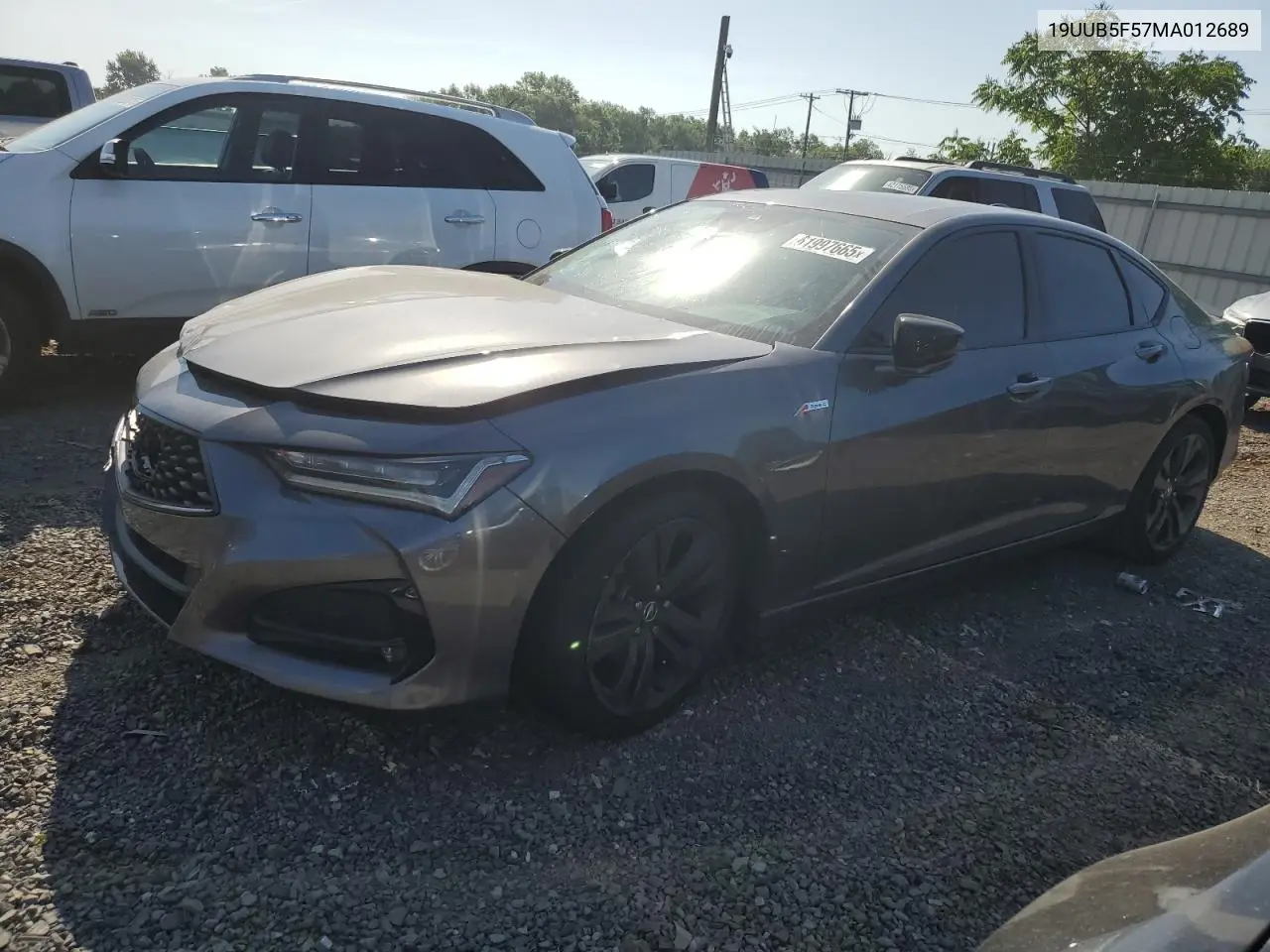 2021 Acura Tlx Tech A VIN: 19UUB5F57MA012689 Lot: 61997665
