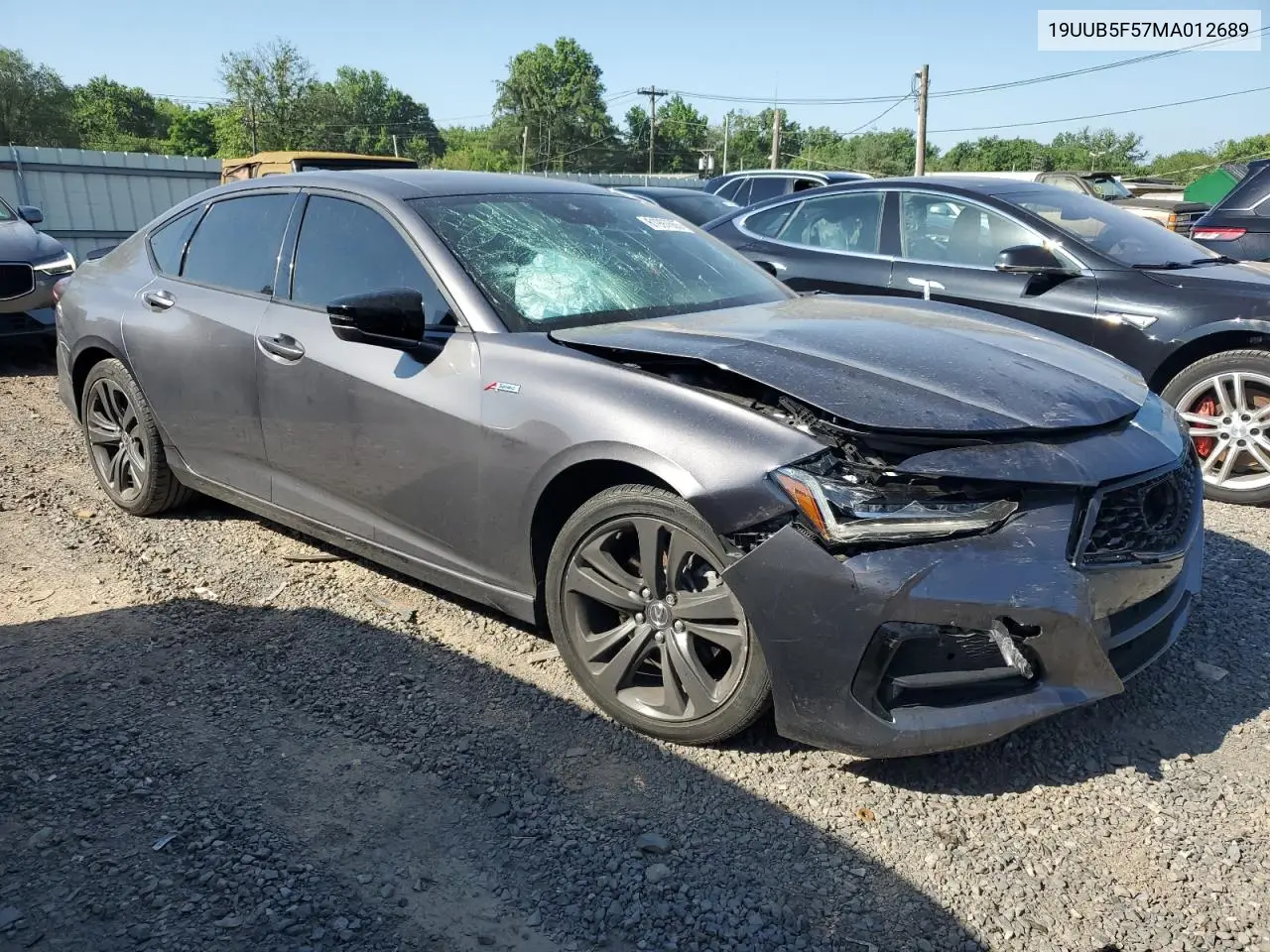 2021 Acura Tlx Tech A VIN: 19UUB5F57MA012689 Lot: 61997665