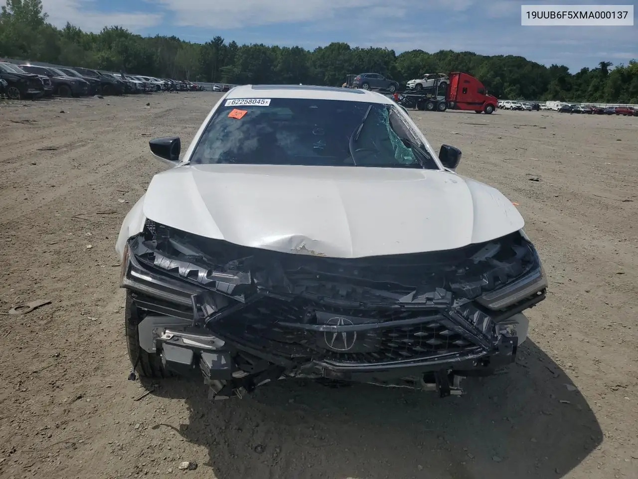 2021 Acura Tlx Tech A VIN: 19UUB6F5XMA000137 Lot: 62258045