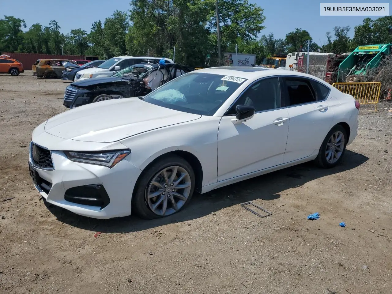 2021 Acura Tlx VIN: 19UUB5F35MA003021 Lot: 62296345