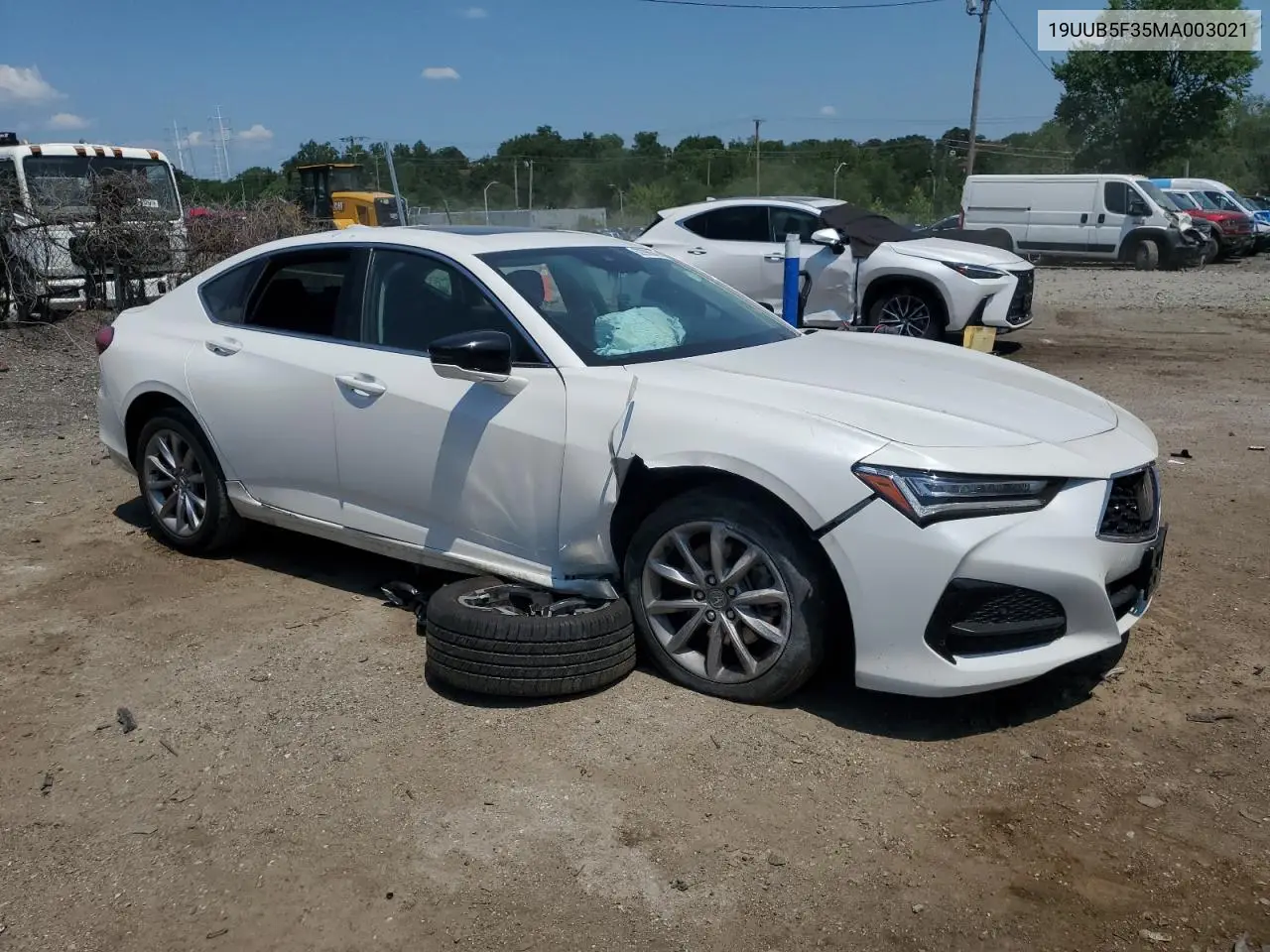 2021 Acura Tlx VIN: 19UUB5F35MA003021 Lot: 62296345