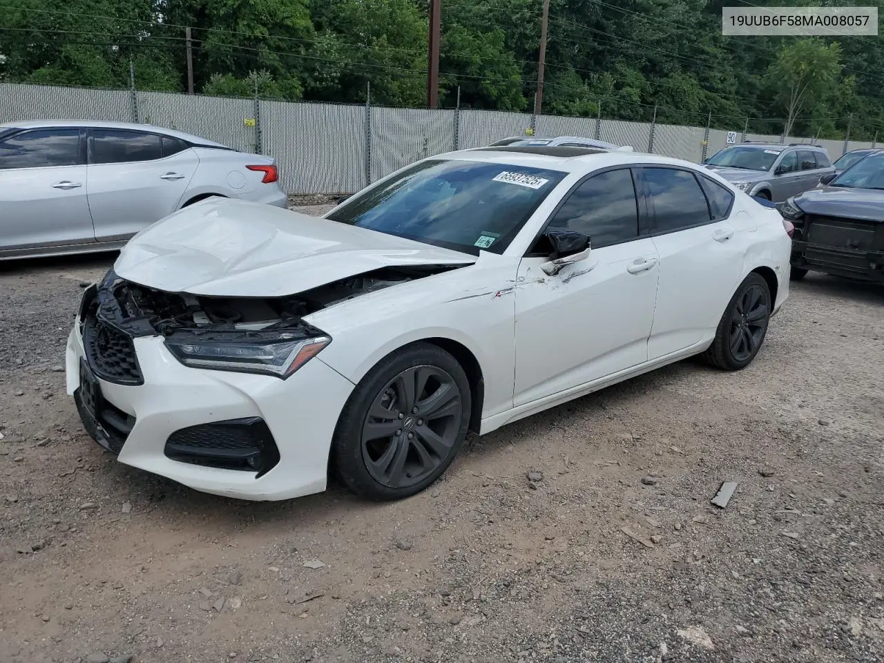 2021 Acura Tlx Tech A VIN: 19UUB6F58MA008057 Lot: 65937525