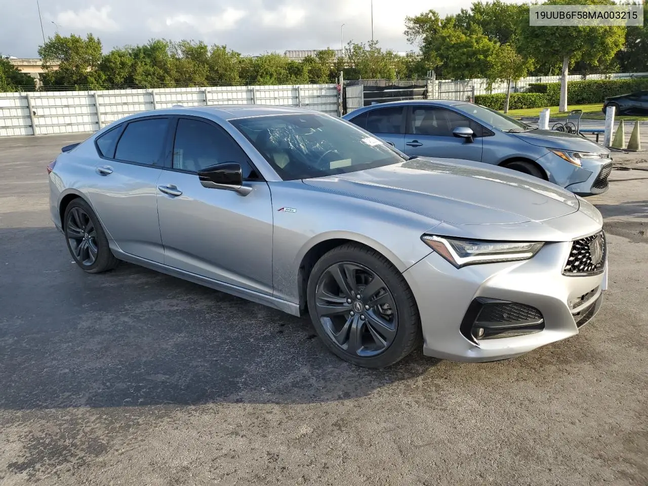 2021 Acura Tlx Tech A VIN: 19UUB6F58MA003215 Lot: 74820674