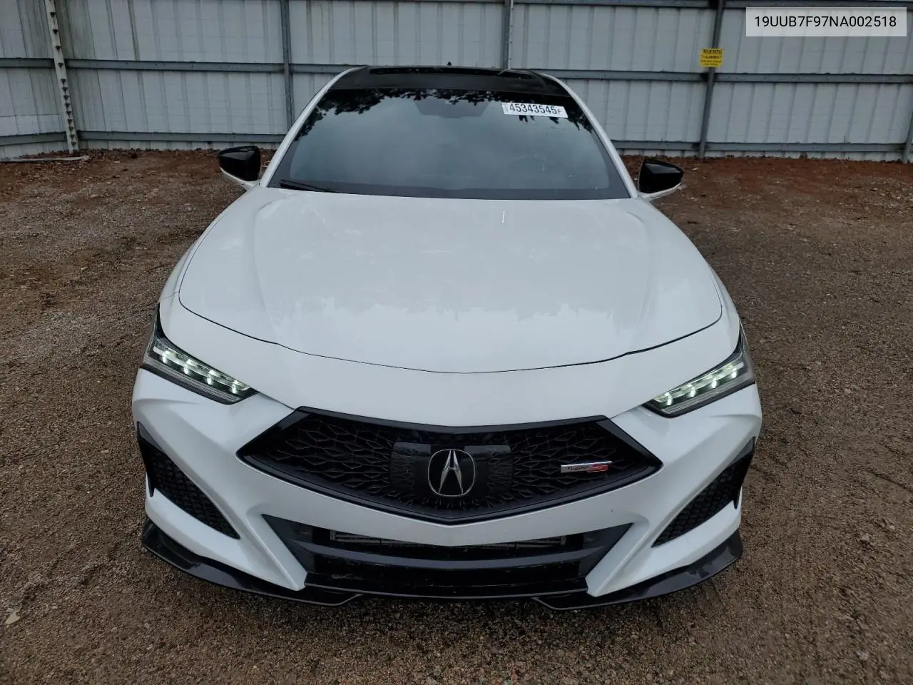 2022 Acura Tlx Type S VIN: 19UUB7F97NA002518 Lot: 45343545