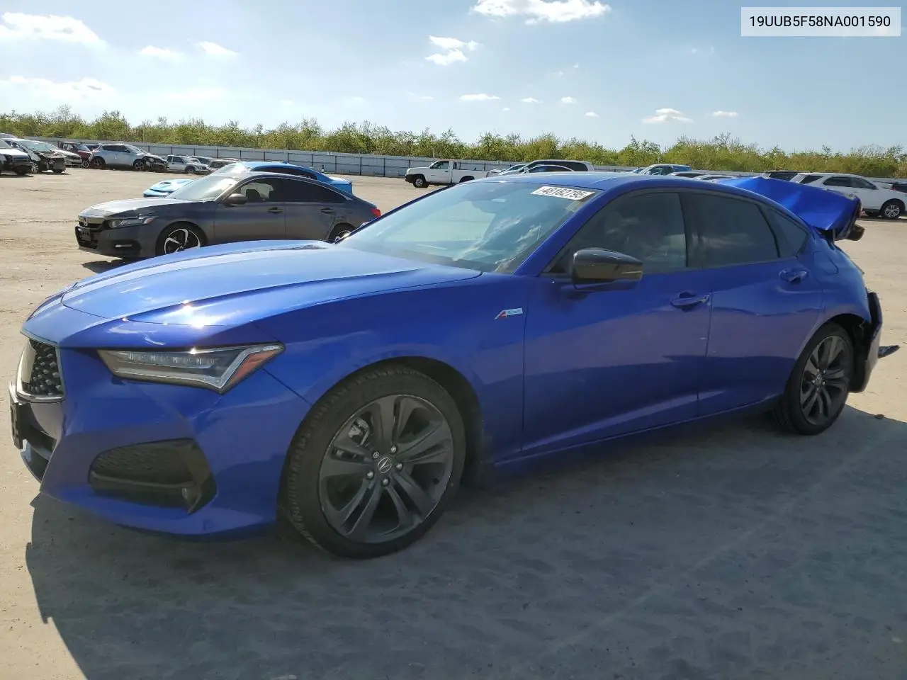 2022 Acura Tlx Tech A VIN: 19UUB5F58NA001590 Lot: 48182795