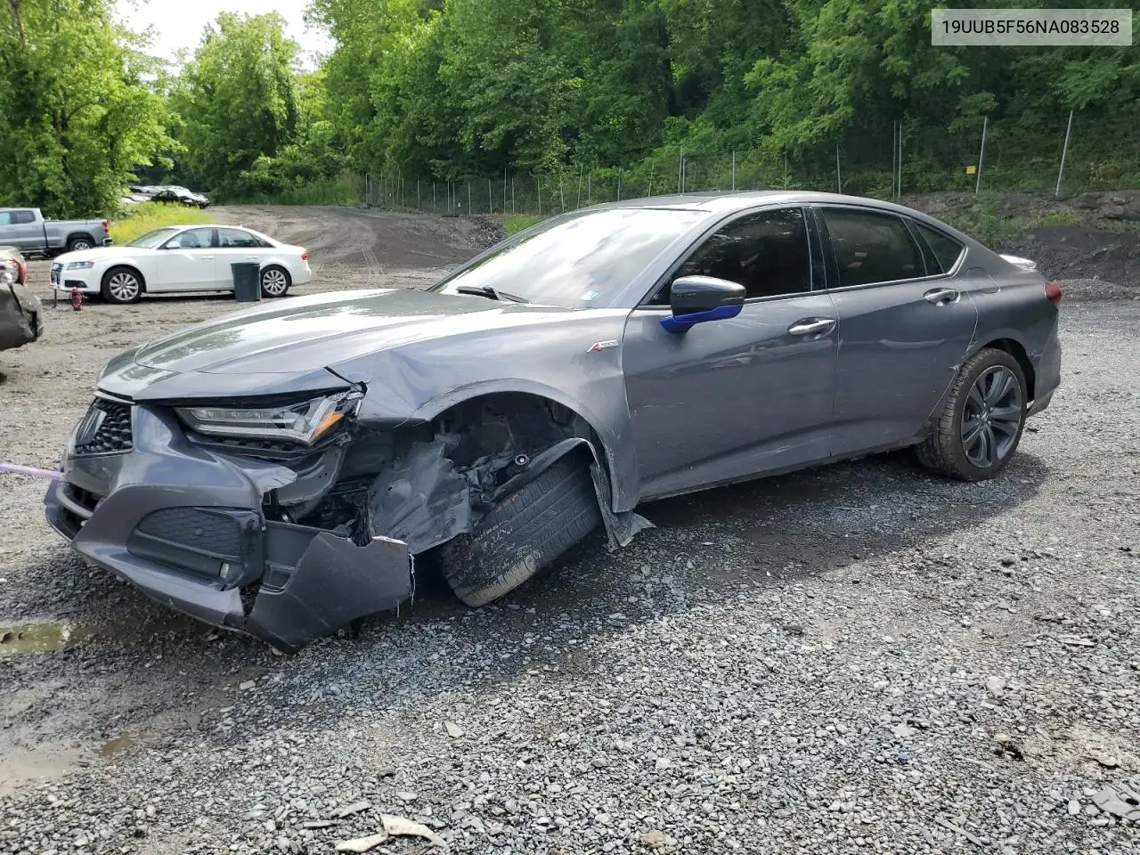 2022 Acura Tlx Tech A VIN: 19UUB5F56NA083528 Lot: 60398615