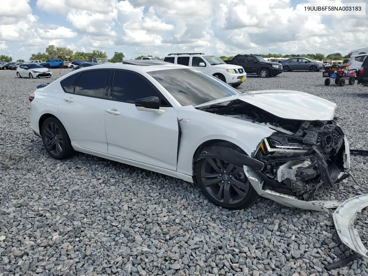 2022 Acura Tlx Tech A VIN: 19UUB6F58NA003183 Lot: 60429365