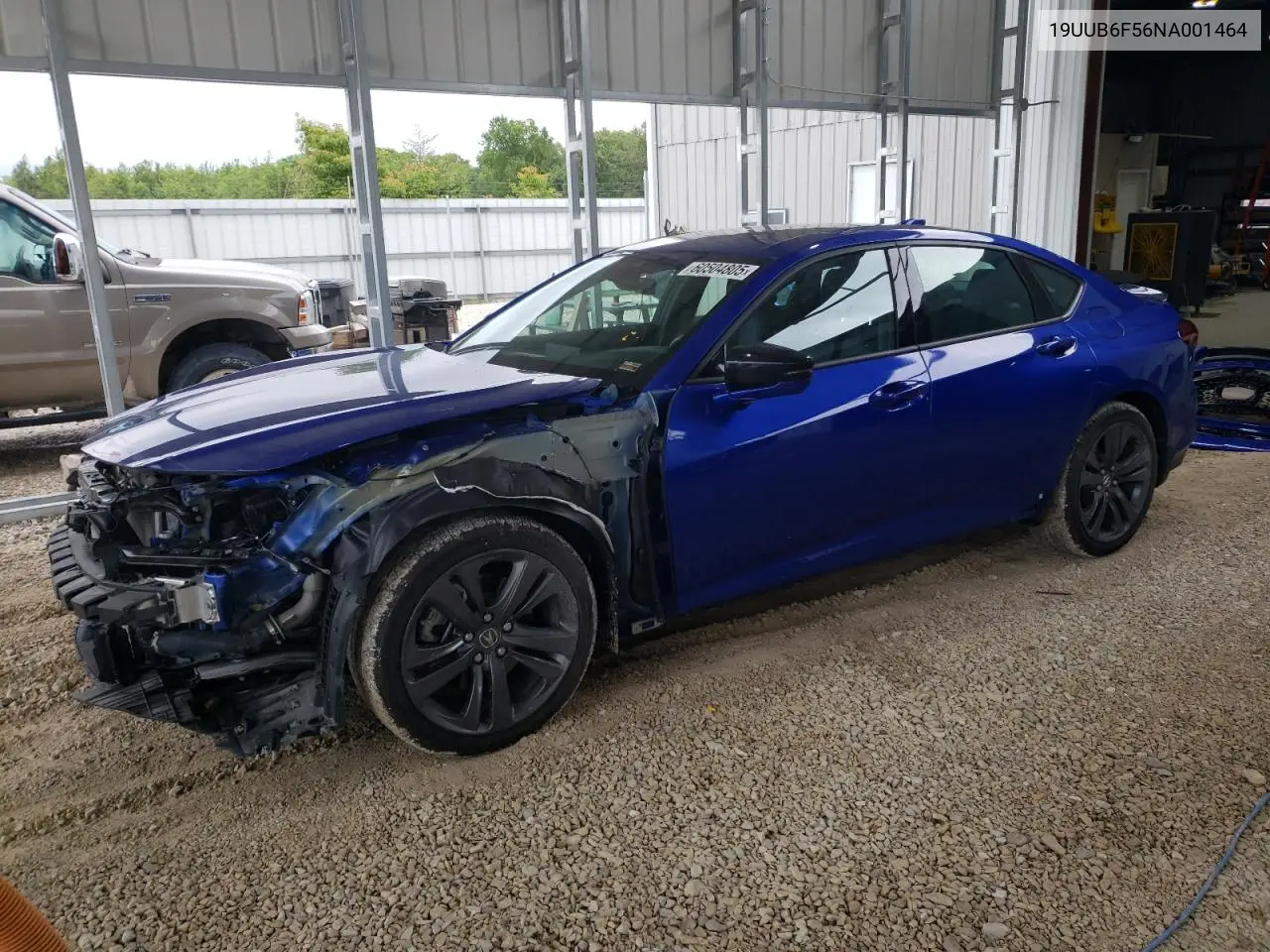 2022 Acura Tlx Tech A VIN: 19UUB6F56NA001464 Lot: 60504805