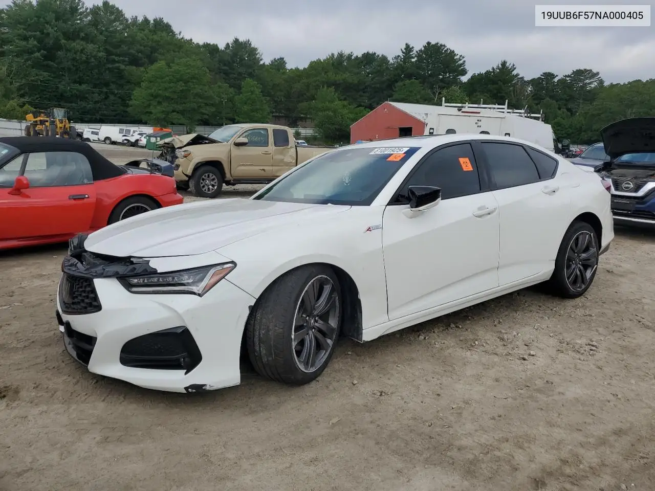 2022 Acura Tlx Tech A VIN: 19UUB6F57NA000405 Lot: 61001925