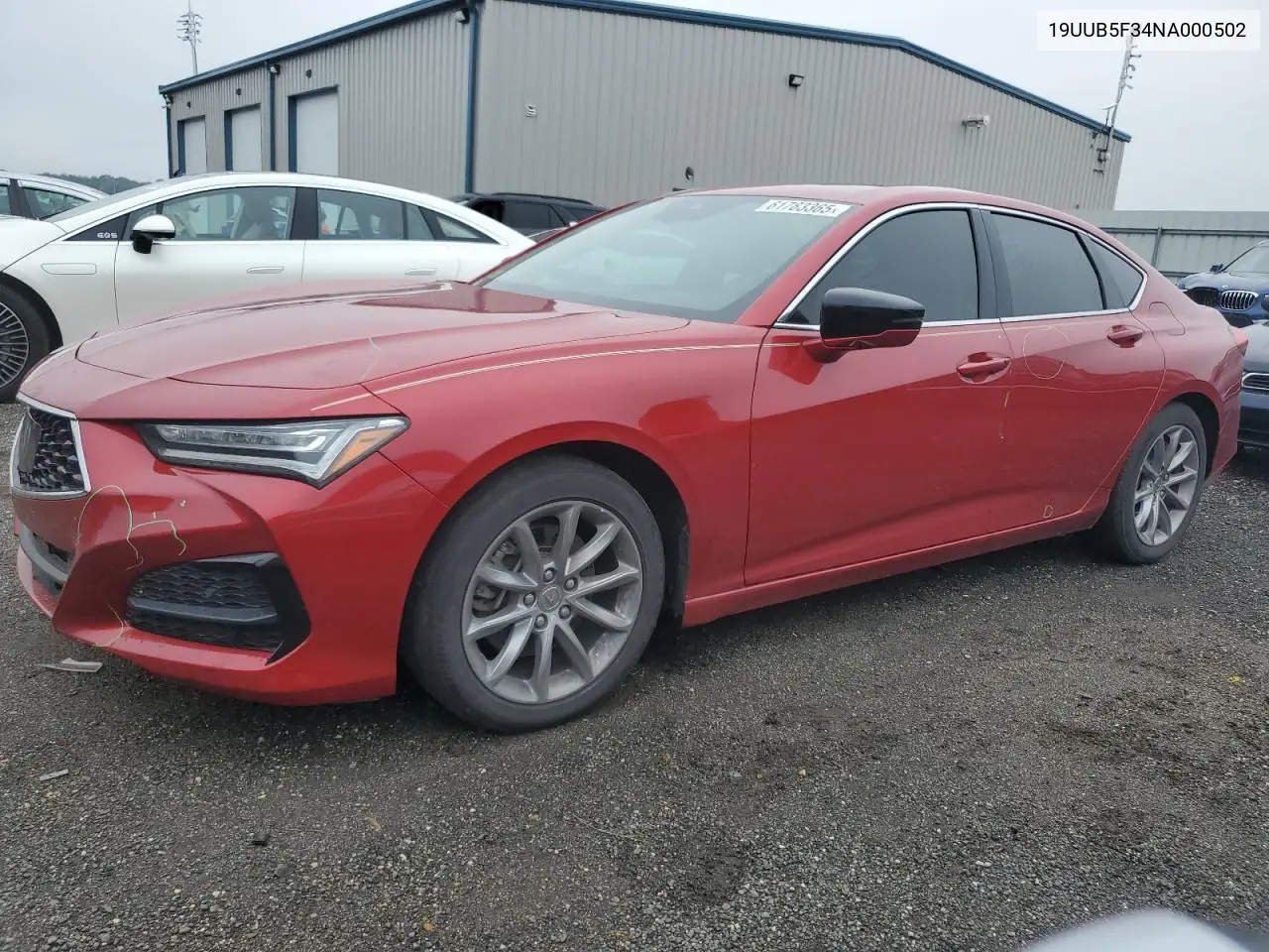 2022 Acura Tlx VIN: 19UUB5F34NA000502 Lot: 61783365