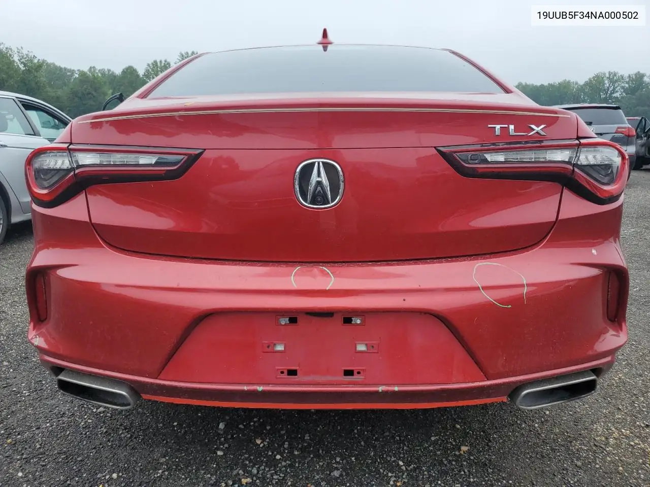 2022 Acura Tlx VIN: 19UUB5F34NA000502 Lot: 61783365