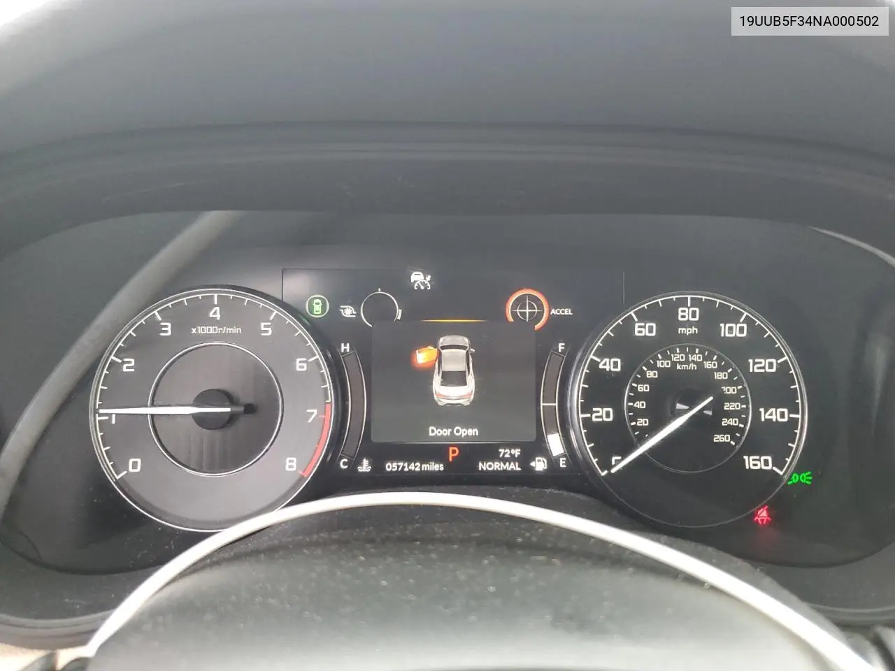 2022 Acura Tlx VIN: 19UUB5F34NA000502 Lot: 61783365