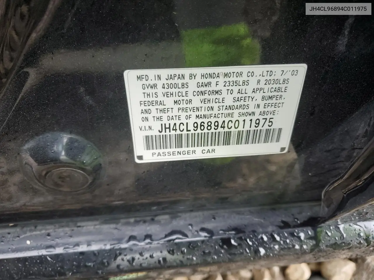 2004 Acura Tsx VIN: JH4CL96894C011975 Lot: 56926035