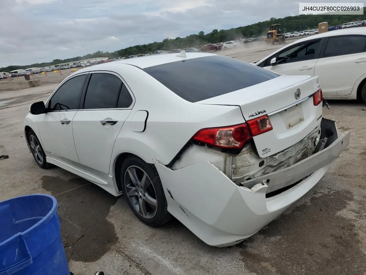 2012 Acura Tsx Se VIN: JH4CU2F80CC026903 Lot: 63077785