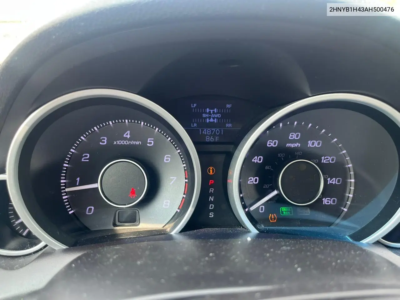 2010 Acura Zdx Technology VIN: 2HNYB1H43AH500476 Lot: 60226835