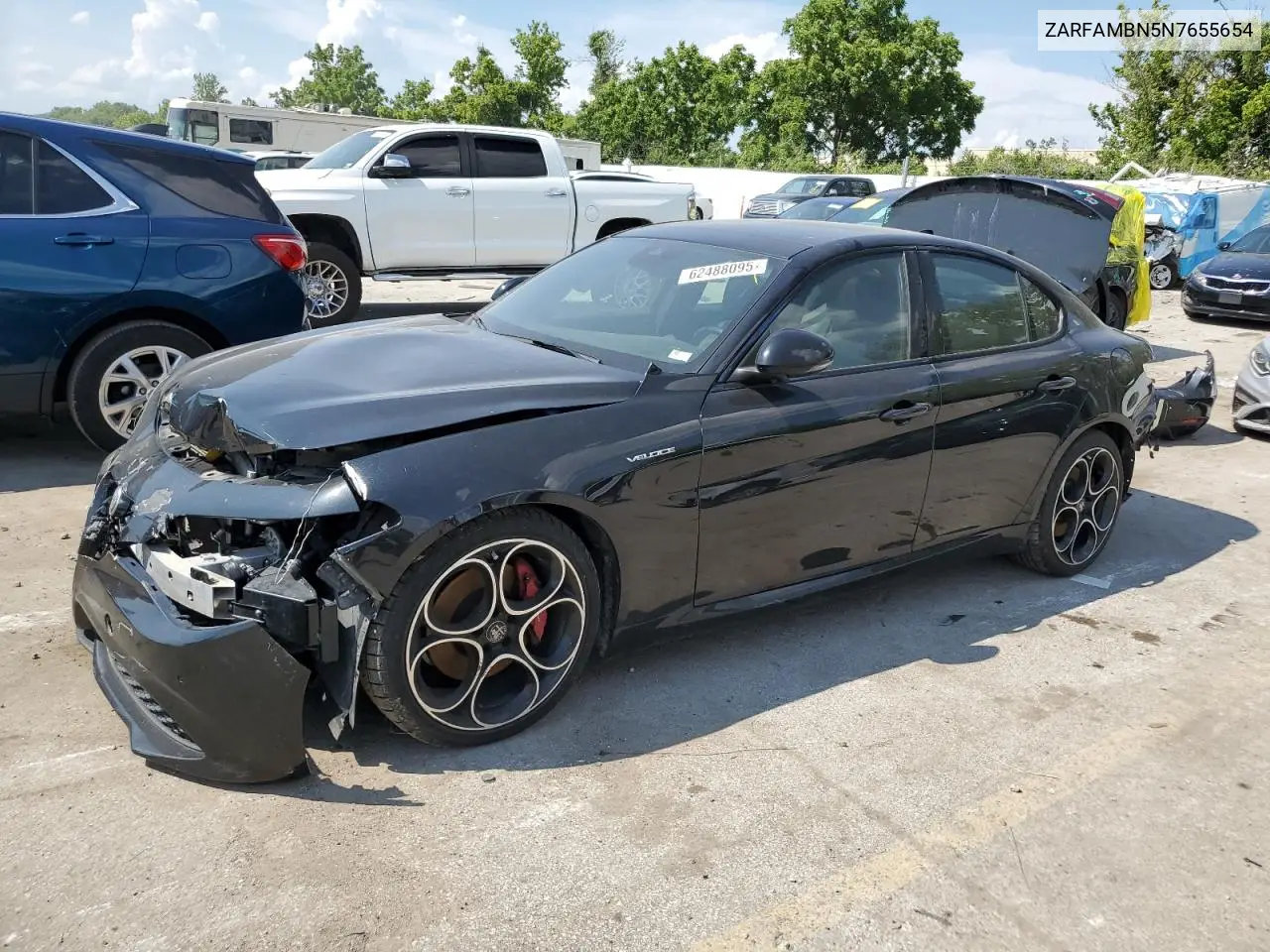 2022 Alfa Romeo Giulia Super VIN: ZARFAMBN5N7655654 Lot: 62488095