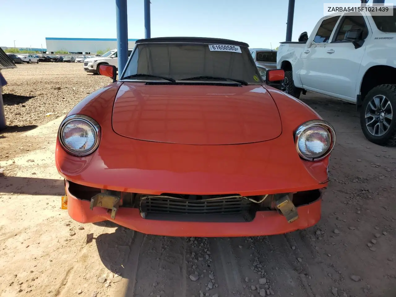 1985 Alfa Romeo Veloce 2000 Spider VIN: ZARBA5415F1021439 Lot: 61650585