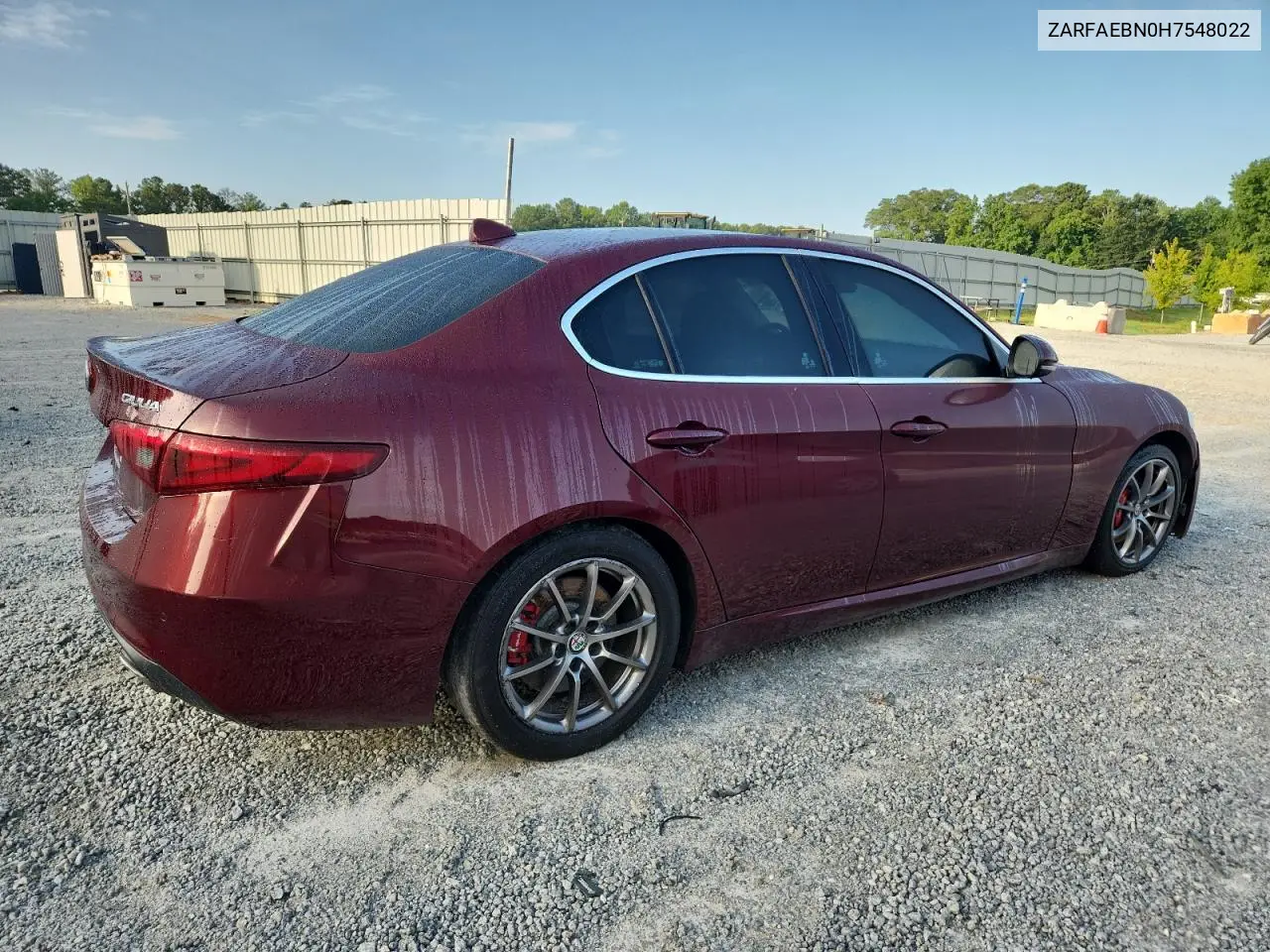 2017 Alfa Romeo Giulia VIN: ZARFAEBN0H7548022 Lot: 62758195