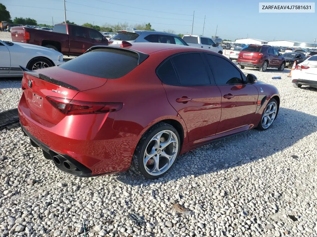 2018 Alfa Romeo Giulia Quadrifoglio VIN: ZARFAEAV4J7581631 Lot: 52360855