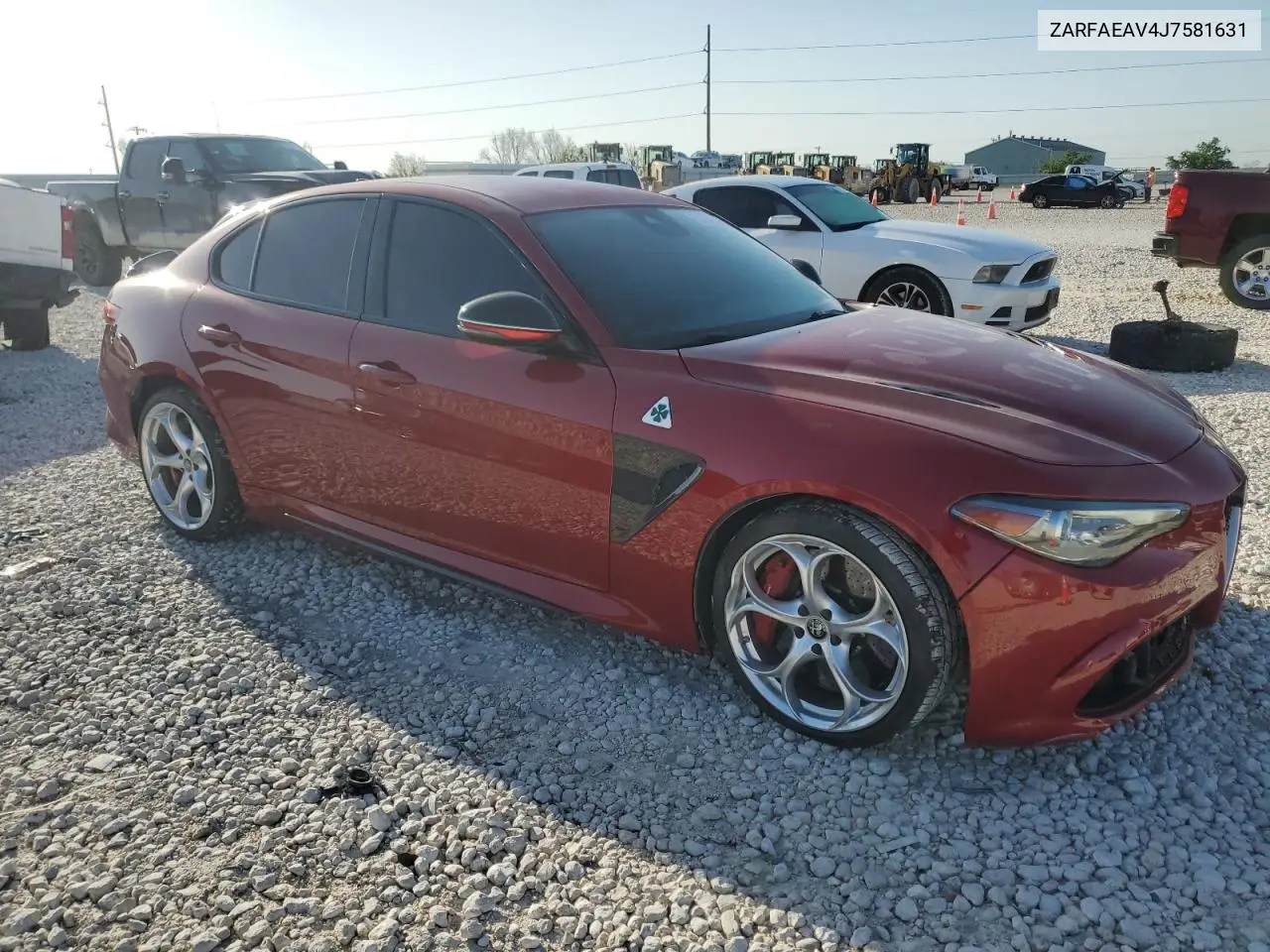 2018 Alfa Romeo Giulia Quadrifoglio VIN: ZARFAEAV4J7581631 Lot: 52360855