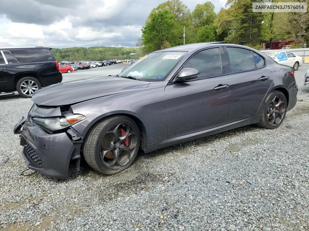2018 Alfa Romeo Giulia Ti VIN: ZARFAECN3J7576014 Lot: 52408195