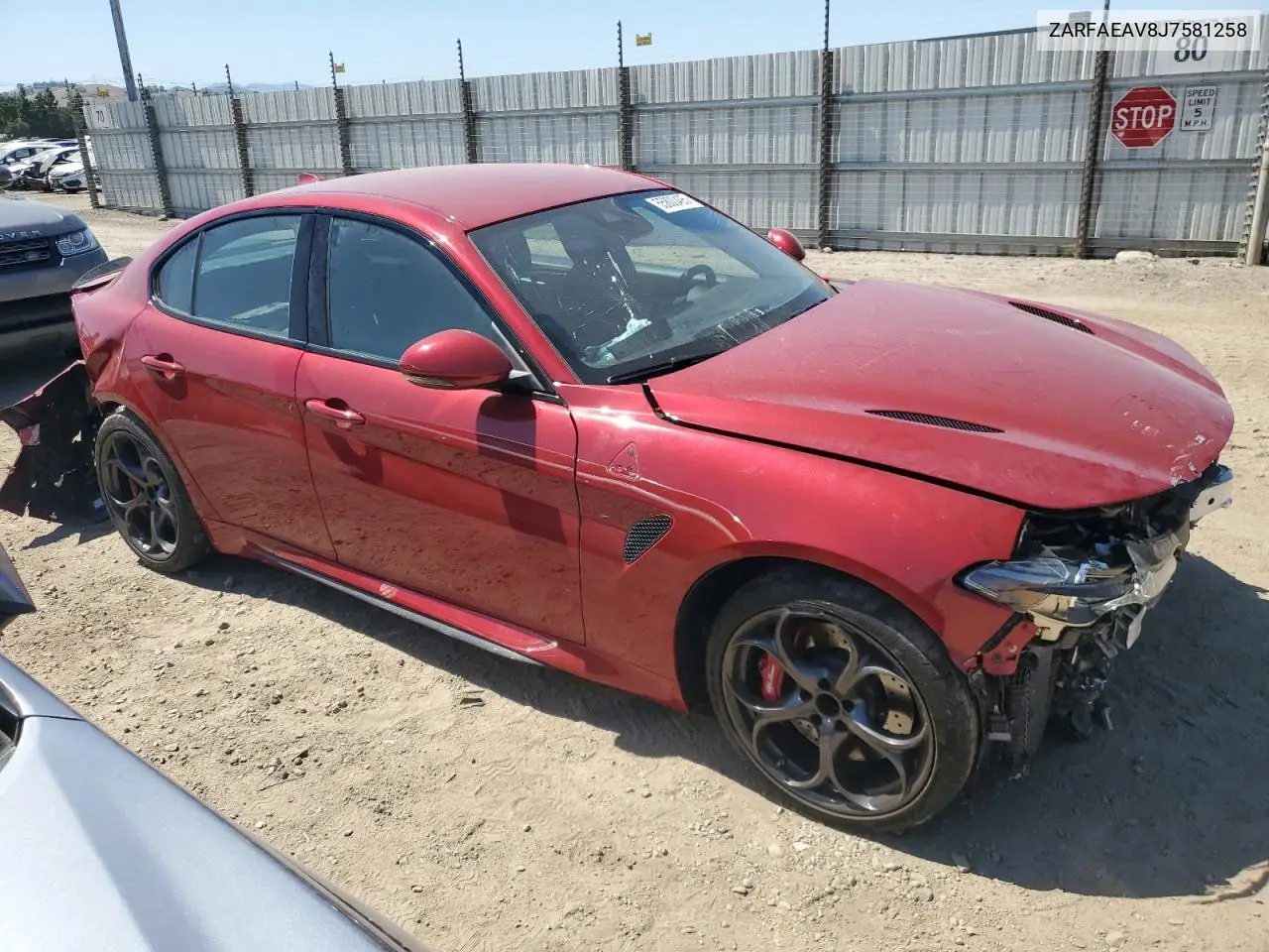 2018 Alfa Romeo Giulia Quadrifoglio VIN: ZARFAEAV8J7581258 Lot: 55800495