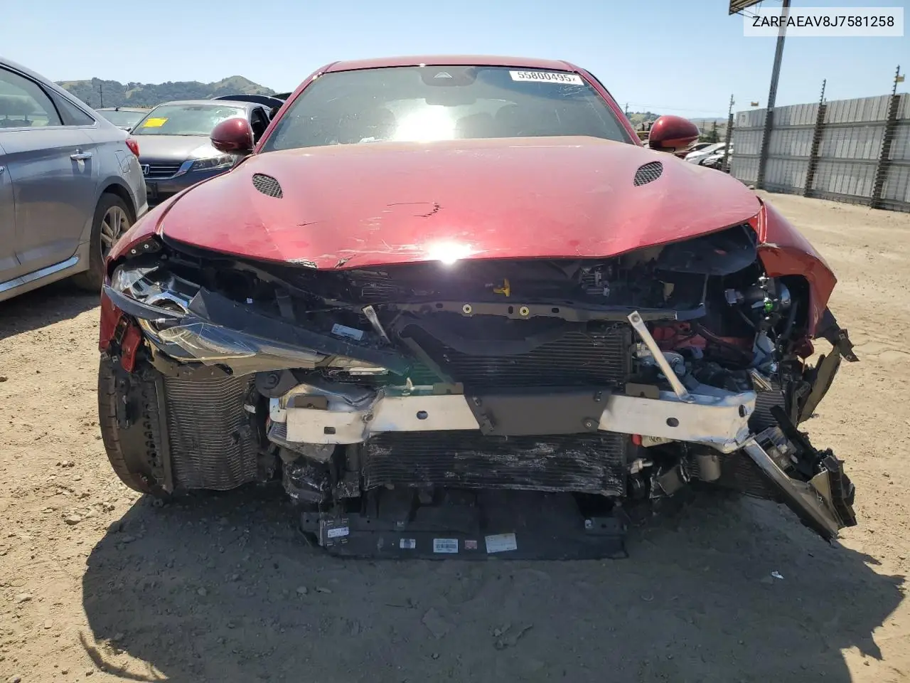2018 Alfa Romeo Giulia Quadrifoglio VIN: ZARFAEAV8J7581258 Lot: 55800495