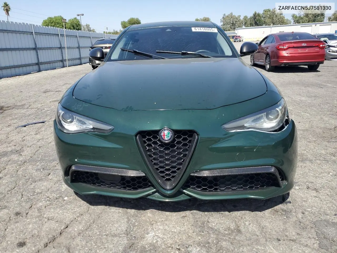 2018 Alfa Romeo Giulia Ti VIN: ZARFAECN5J7581330 Lot: 61418005