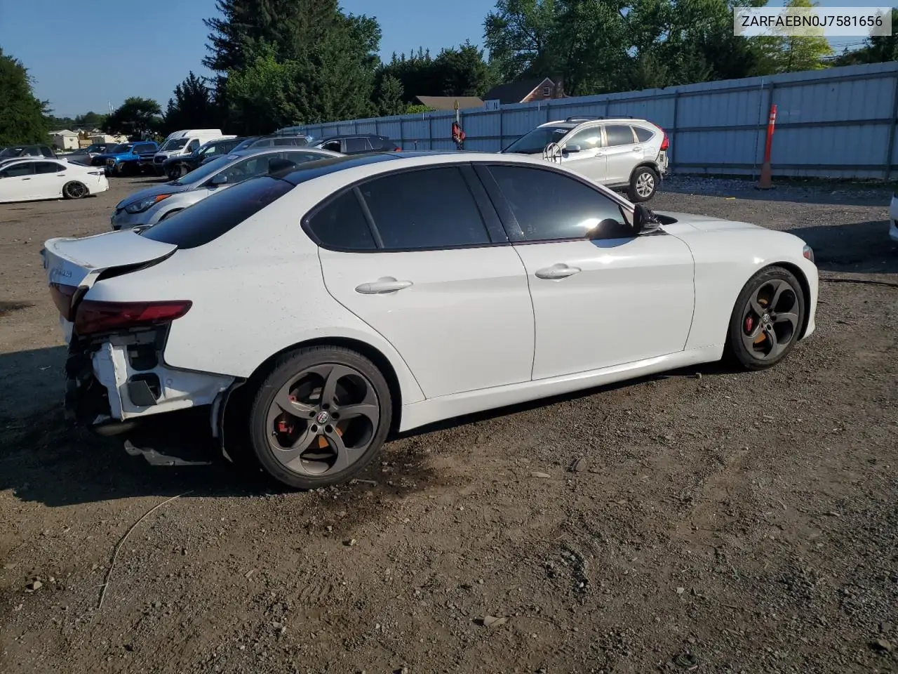 2018 Alfa Romeo Giulia VIN: ZARFAEBN0J7581656 Lot: 62118335