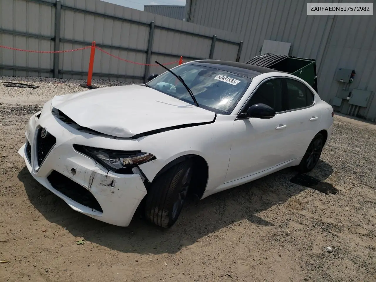 2018 Alfa Romeo Giulia Q4 VIN: ZARFAEDN5J7572982 Lot: 62481855