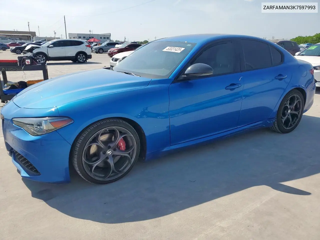 2019 Alfa Romeo Giulia VIN: ZARFAMAN3K7597993 Lot: 53031435