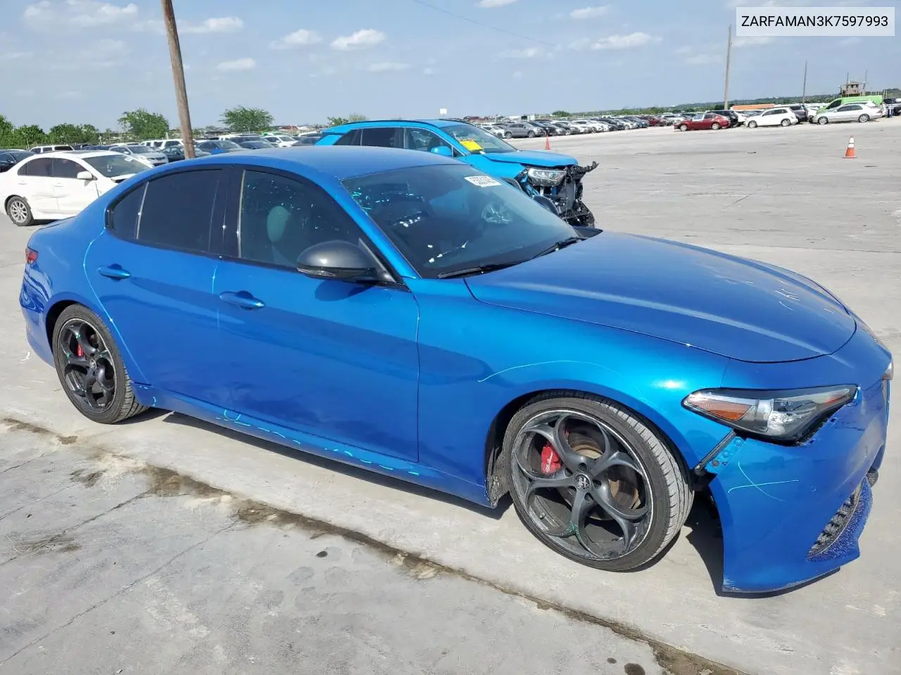 2019 Alfa Romeo Giulia VIN: ZARFAMAN3K7597993 Lot: 53031435