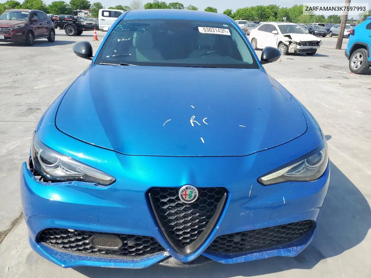 2019 Alfa Romeo Giulia VIN: ZARFAMAN3K7597993 Lot: 53031435