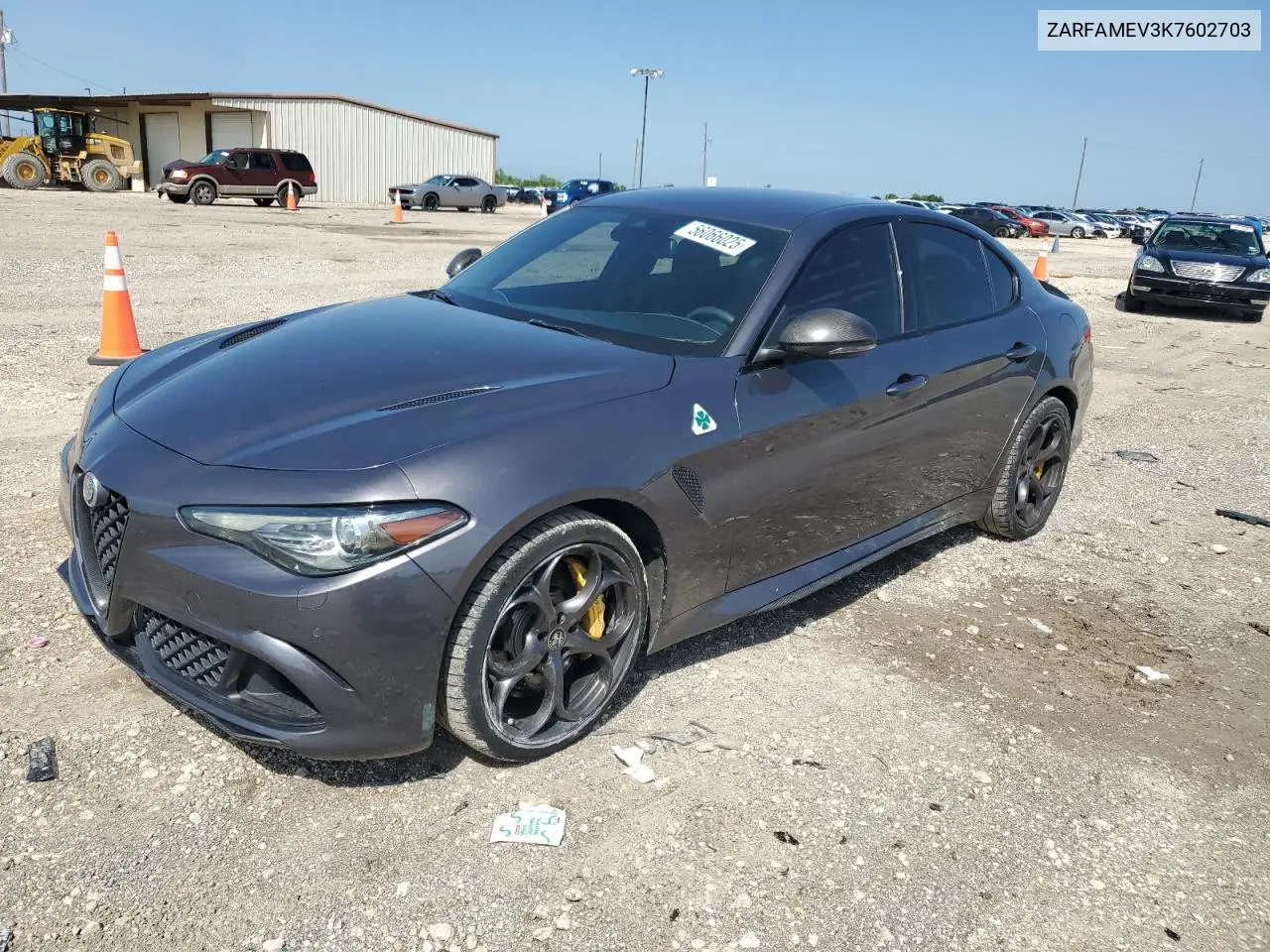 2019 Alfa Romeo Giulia Quadrifoglio VIN: ZARFAMEV3K7602703 Lot: 56066025