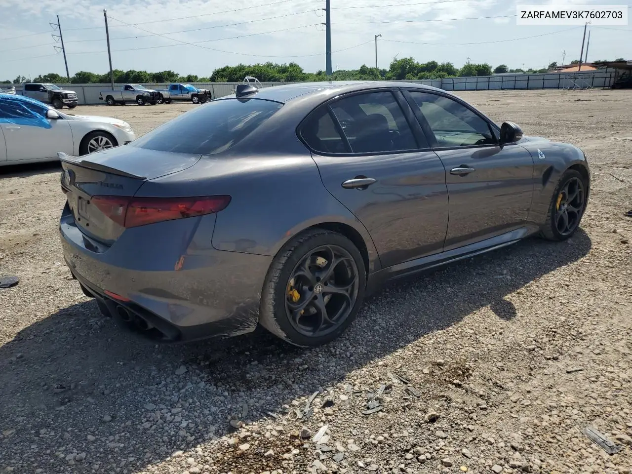 2019 Alfa Romeo Giulia Quadrifoglio VIN: ZARFAMEV3K7602703 Lot: 56066025