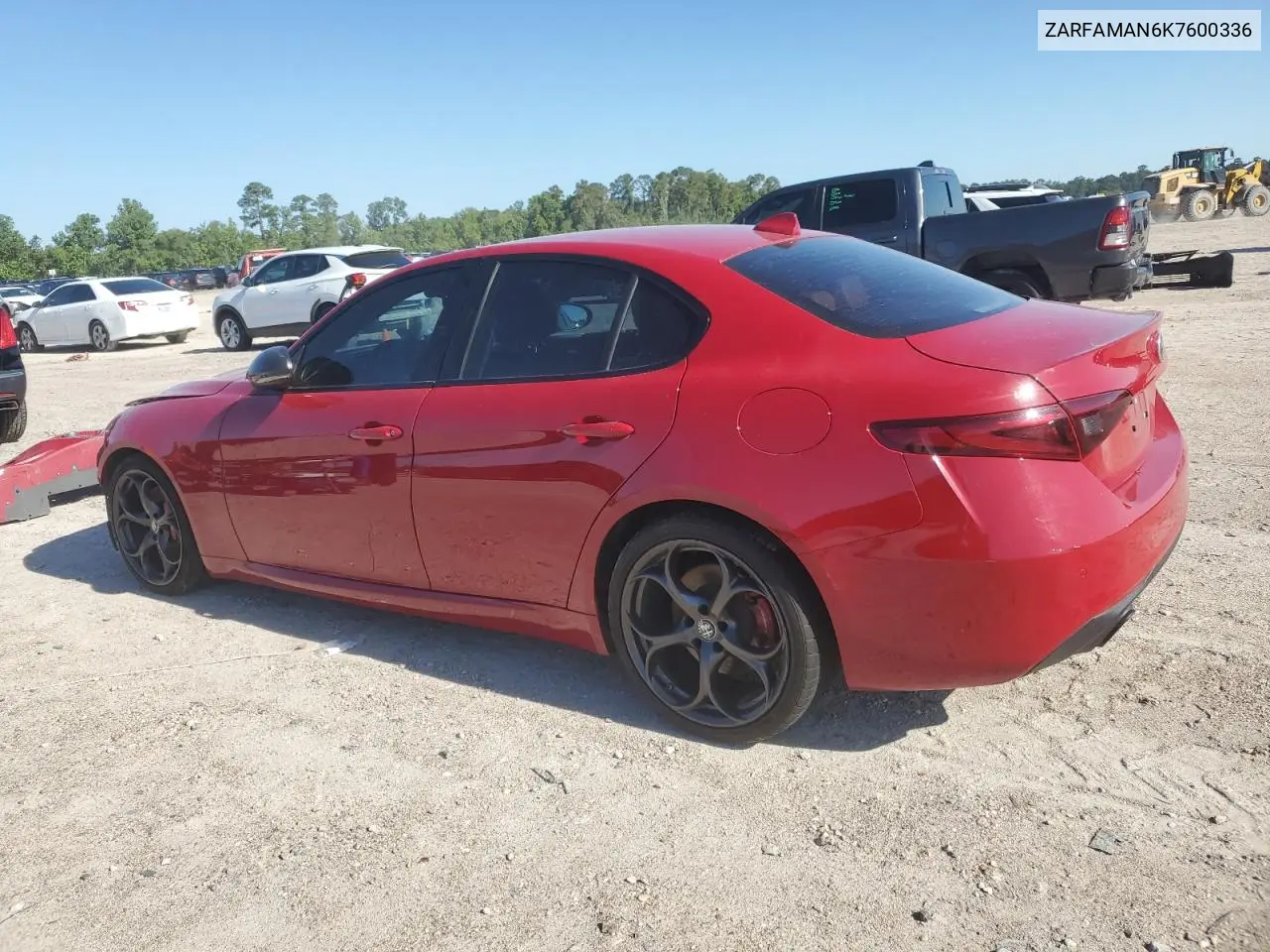 2019 Alfa Romeo Giulia VIN: ZARFAMAN6K7600336 Lot: 56240815