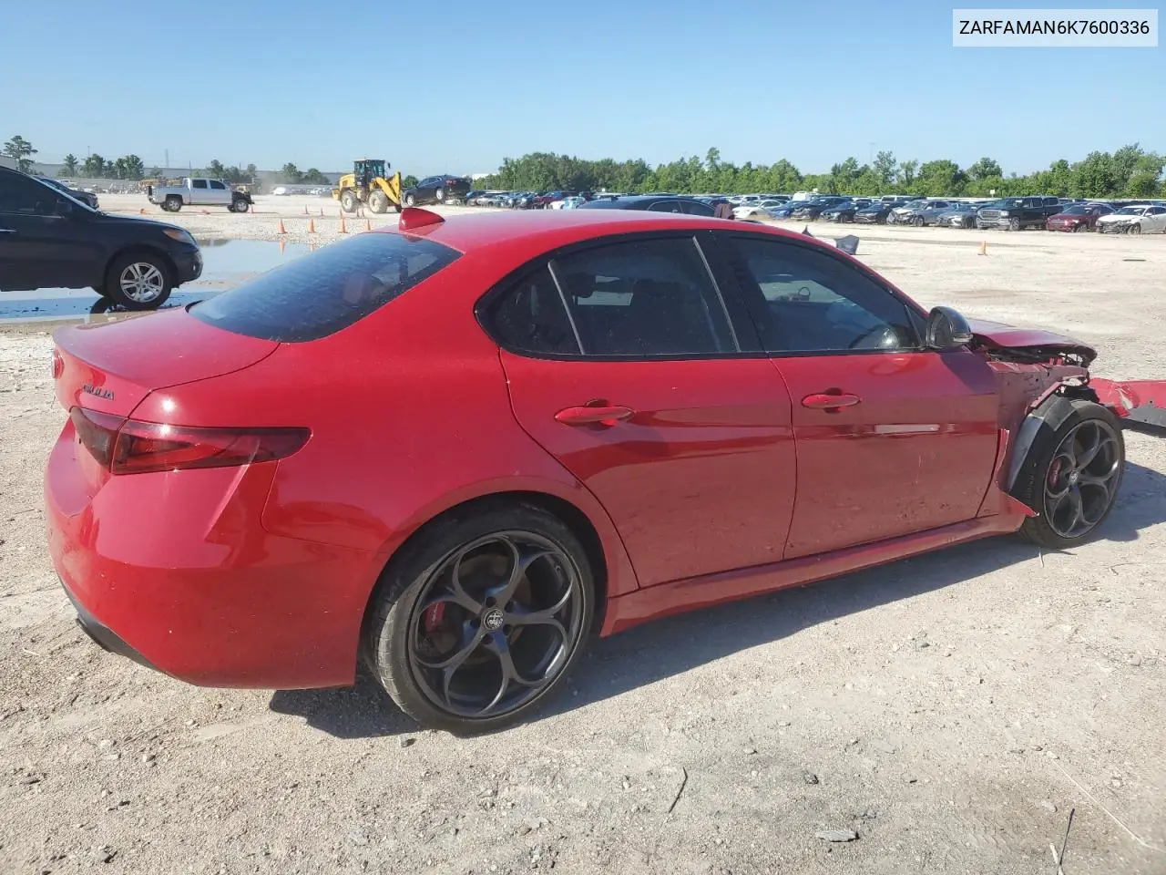 2019 Alfa Romeo Giulia VIN: ZARFAMAN6K7600336 Lot: 56240815