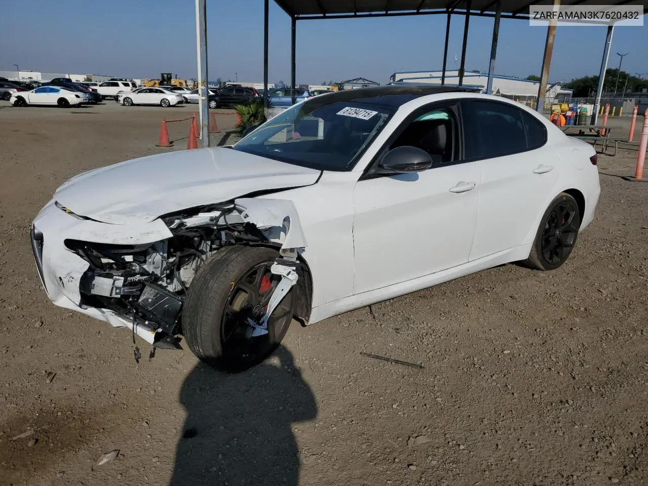 2019 Alfa Romeo Giulia VIN: ZARFAMAN3K7620432 Lot: 61294715