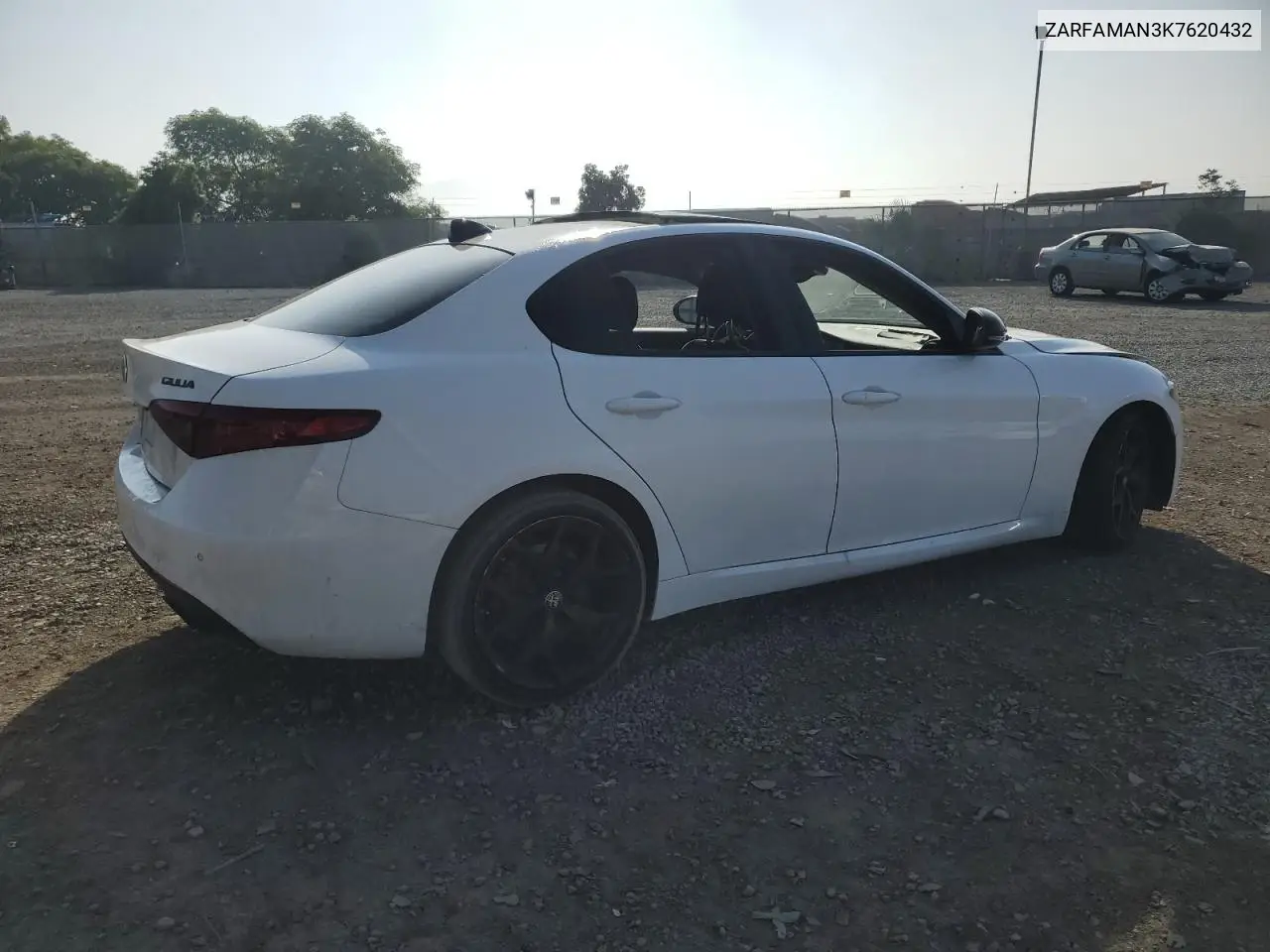 2019 Alfa Romeo Giulia VIN: ZARFAMAN3K7620432 Lot: 61294715