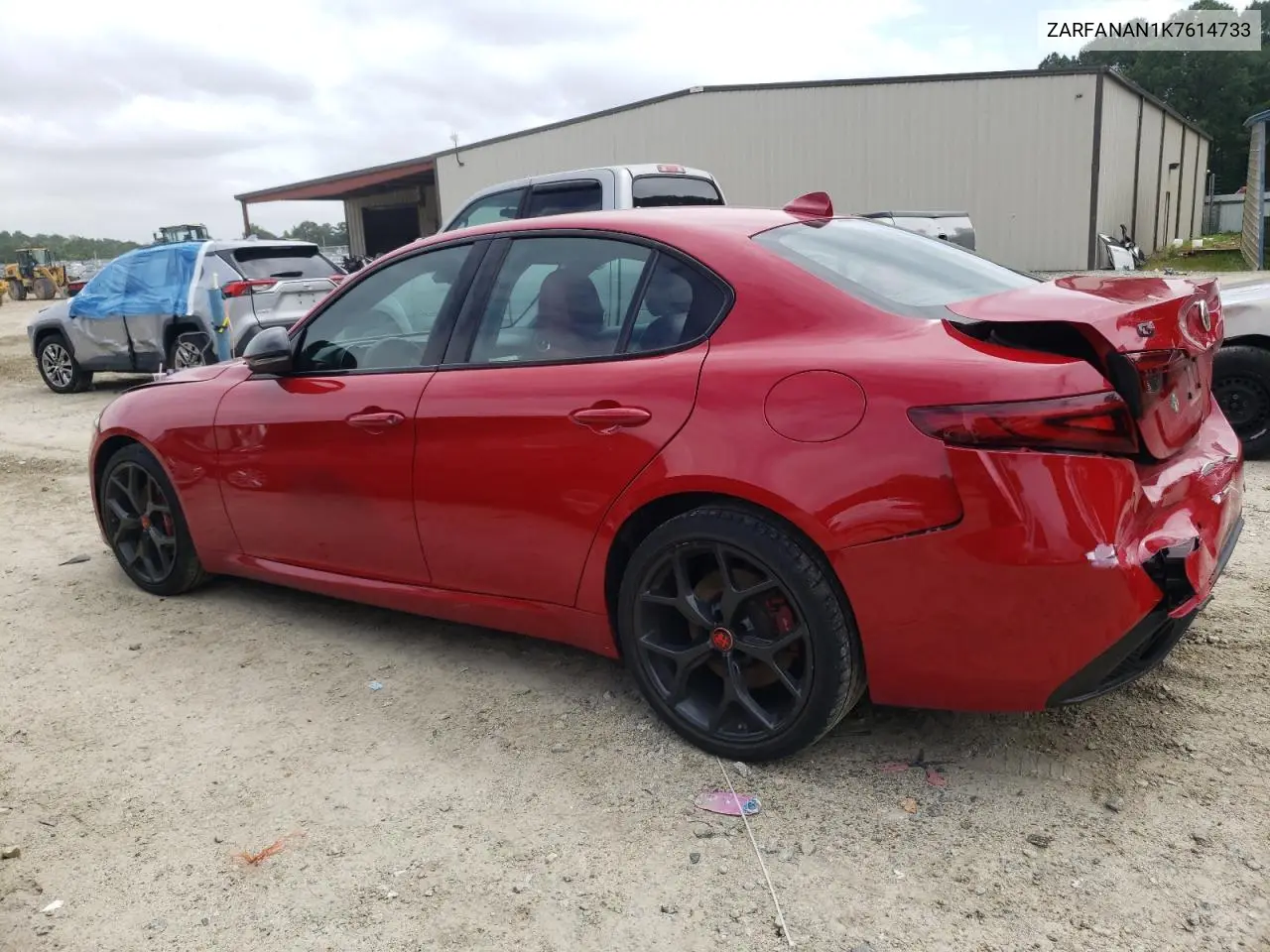 2019 Alfa Romeo Giulia VIN: ZARFANAN1K7614733 Lot: 61441135