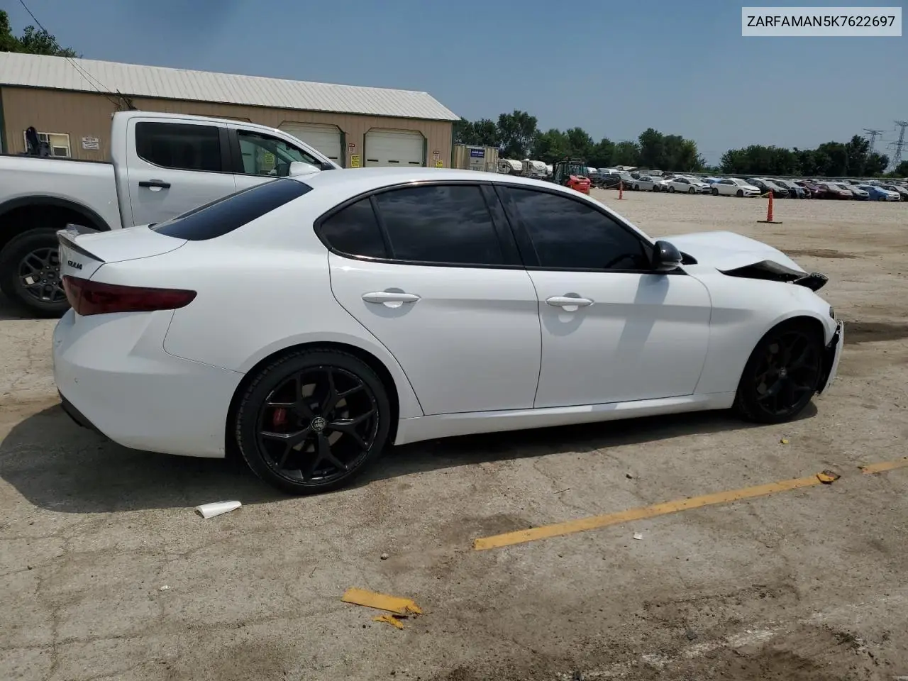 2019 Alfa Romeo Giulia VIN: ZARFAMAN5K7622697 Lot: 63937105