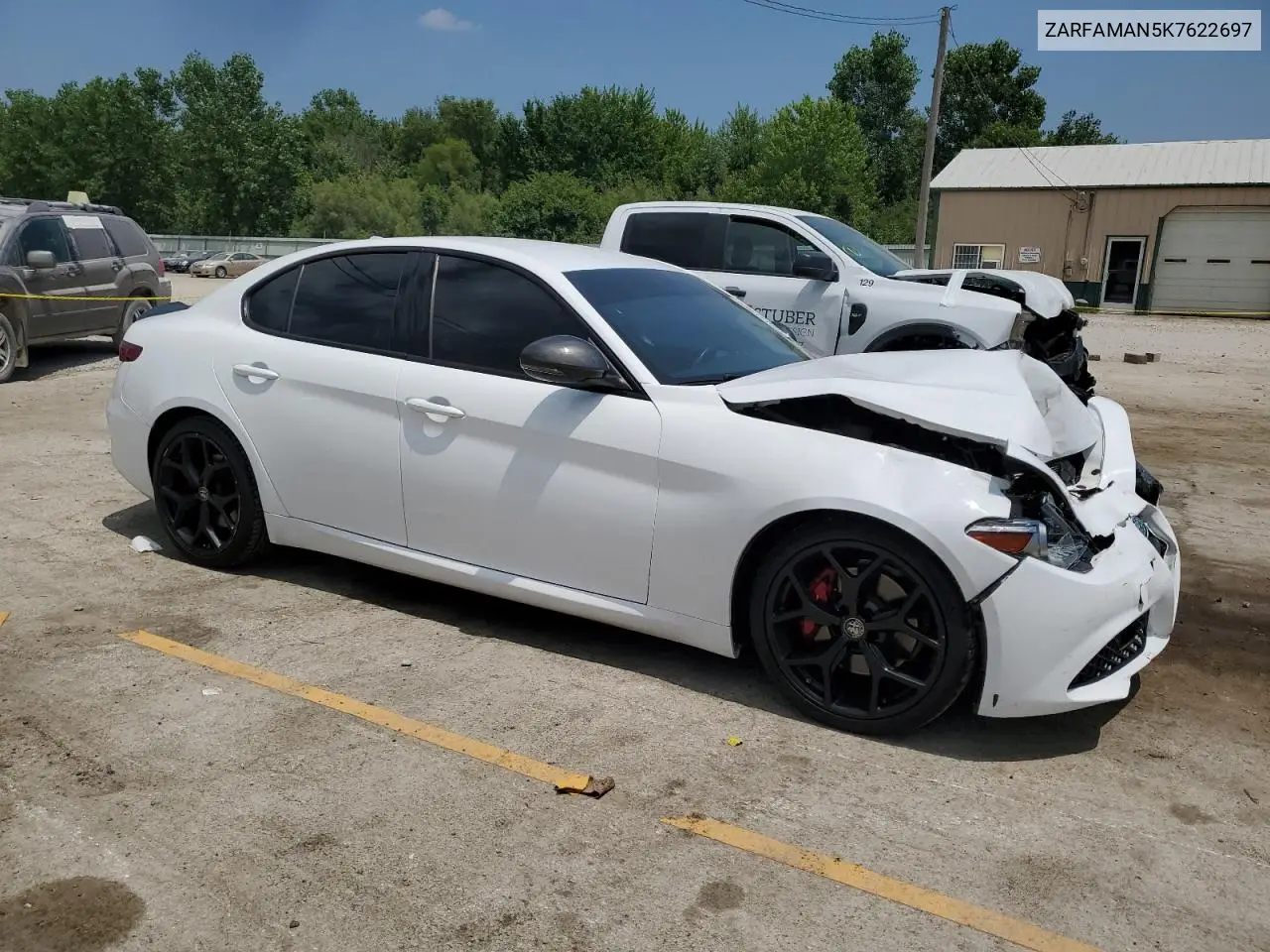 2019 Alfa Romeo Giulia VIN: ZARFAMAN5K7622697 Lot: 63937105